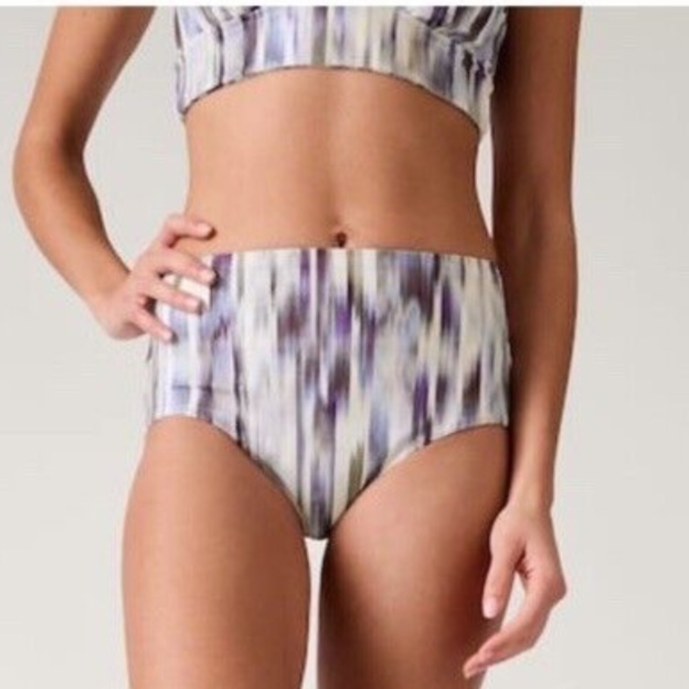 Athleta Clean Full Swim Bottom in Grey Abstract Size XS NWT